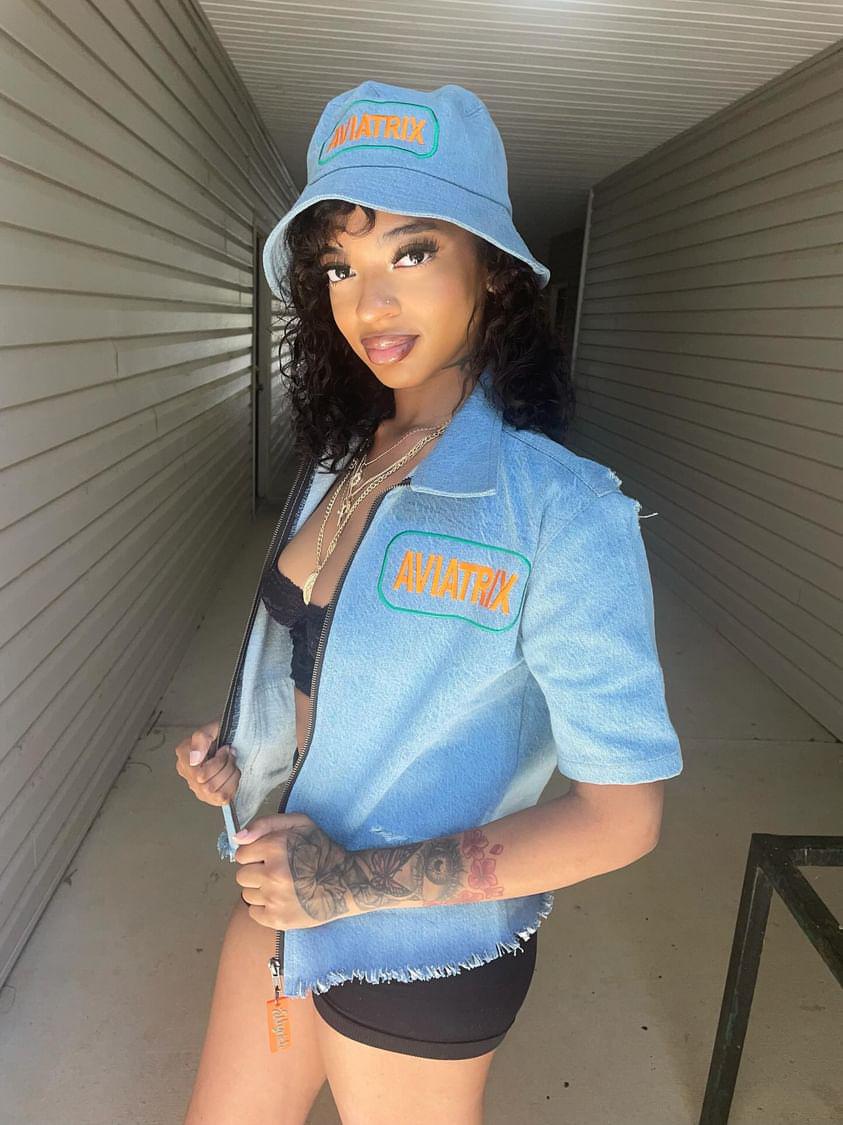 Aviatrix Short Sleeve Denim Crop Jacket